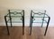 French Wrought Iron Side Tables with Glass Shelves, 1970s, Set of 2 2