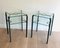 French Wrought Iron Side Tables with Glass Shelves, 1970s, Set of 2 1