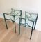 French Wrought Iron Side Tables with Glass Shelves, 1970s, Set of 2 3