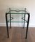 French Wrought Iron Side Tables with Glass Shelves, 1970s, Set of 2 5