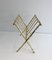 Faux-Bamboo and Brass Magazine Rack in the Style of Jacques Adnet, 1970s, Image 3