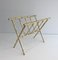 Faux-Bamboo and Brass Magazine Rack in the Style of Jacques Adnet, 1970s 1