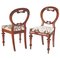 Antique Victorian Mahogany Balloon Back Chairs, Set of 2 1