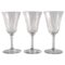 White Wine Glasses in Mouth-Blown Crystal Glass from St. Louis, Belgium, 1930s, Set of 3 1