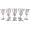 Red Wine Glasses in Mouth-Blown Crystal Glasses from St. Louis, Belgium, 1930s, Set of 8 1