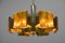 Mid-Century Brass and Resin Chandelier, 1960s 3