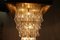 Large Glass and Brass Chandelier, Italy, 1970s 2
