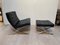 Barcelona Chair with Ottoman in Black Leather by Ludwig Mies van der Roh for Knoll International, 1960s, Set of 2 4