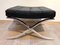 Barcelona Chair with Ottoman in Black Leather by Ludwig Mies van der Roh for Knoll International, 1960s, Set of 2, Image 7
