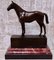 French Bronze Thoroughbred Horse on Marble Stand 1