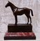 French Bronze Thoroughbred Horse on Marble Stand 2