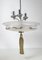 Art Deco Nickel-Plated, Marble & Glass Pendant Chandelier, 1930s, Image 4