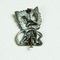 Mid-Century Patinated Copper Brooch of a Lion, 1970s, Image 3