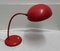 Lampada da tavolo orientabile in metallo rosso, anni '60, Immagine 2