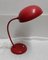 Drehbare rot lackierte Metall Tischlampe, 1960er 1