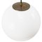 Vintage European White Opaline Glass Pendant Light with Brass Top, Image 2