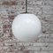 Vintage European White Opaline Glass Pendant Light with Brass Top 4