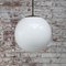 Vintage European White Opaline Glass Pendant Light with Brass Top, Image 4