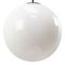 Vintage European White Opaline Glass Pendant Light with Brass Top, Image 5