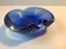 Blauer Murano Sideglas Aschenbecher von Seguso, 1950er 3