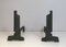 Modernist Cast Iron Andirons, 1950s, Set of 2 2