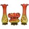 Enameled Crystal Vases, Set of 3, Image 1