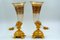 Bouquetières Émaillées en Bronze Doré et Vases en Cristal, Set de 2 9