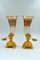 Bouquetières Émaillées en Bronze Doré et Vases en Cristal, Set de 2 10