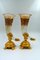 Bouquetières Émaillées en Bronze Doré et Vases en Cristal, Set de 2 13