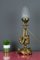 Empire Style Bronze-Colored Pewter and Frosted Cut Glass Table Lamp, 1900s, Image 6