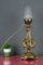 Empire Style Bronze-Colored Pewter and Frosted Cut Glass Table Lamp, 1900s, Image 5
