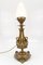 Empire Style Bronze-Colored Pewter and Frosted Cut Glass Table Lamp, 1900s, Image 25