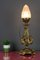 Empire Style Bronze-Colored Pewter and Frosted Cut Glass Table Lamp, 1900s, Image 4