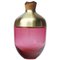 Sculpted Blown Glass and Brass Vase by Pia Wüstenberg 1