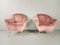 Mid-Century Italian Pink Velvet Armchairs in the Style of Gio Ponti, 1950s, Set of 2 5