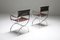 Leather and Chrome Savonarola Emperor Chairs by Maison Jansen, 1970s, Set of 3 2