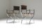 Leather and Chrome Savonarola Emperor Chairs by Maison Jansen, 1970s, Set of 3, Image 3