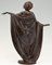 Antike Jugendstil Bronze Skulptur einer drapierten Tänzerin von Theodor Stundl für Foundry mark 4