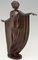 Escultura modernista antigua de bronce de una bailarina desnuda drapeada de Theodor Stundl para Foundry, Imagen 2