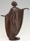 Sculpture Art Nouveau Antique en Bronze d'un Danseur Drapé Nu par Theodor Stundl pour Foundry mark 3