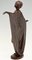 Escultura modernista antigua de bronce de una bailarina desnuda drapeada de Theodor Stundl para Foundry, Imagen 6