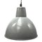 Mid-Century Vintage Industrial Grey Enamel Pendant Light, Image 5