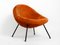 Mid-Century Orange Flokati Cover Lounge Chair by Fritz Neth for Correcta, 1950s, Image 1