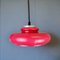 Large Mid-Century Italian Modern Red Acrylic Pull Down Hanging Lamp, 1960s 3