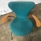 Poltrone nr. 3207 turchesi di Arne Jacobsen, anni '50, set di 4, Immagine 8