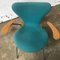 Turquoise Upholstered Model 3207 Butterfly Chairs by Arne Jacobsen, 1950s, Set of 4 8