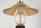 Large V Table Lamp with Geometric Oak Base, Glass Sphere, & Brass Details by Louis Jobst, Image 7
