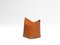 Mao Orange Leather Pouf By Viola Tonucci, Tonucci Collection 8