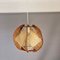 Mid-Century French Wooden Hanging Lamp in Wood and Straw, 1960s 3
