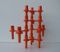 Modular Orange Candleholders by Fritz Nagel for Sonti, 1970s, Set of 5 1